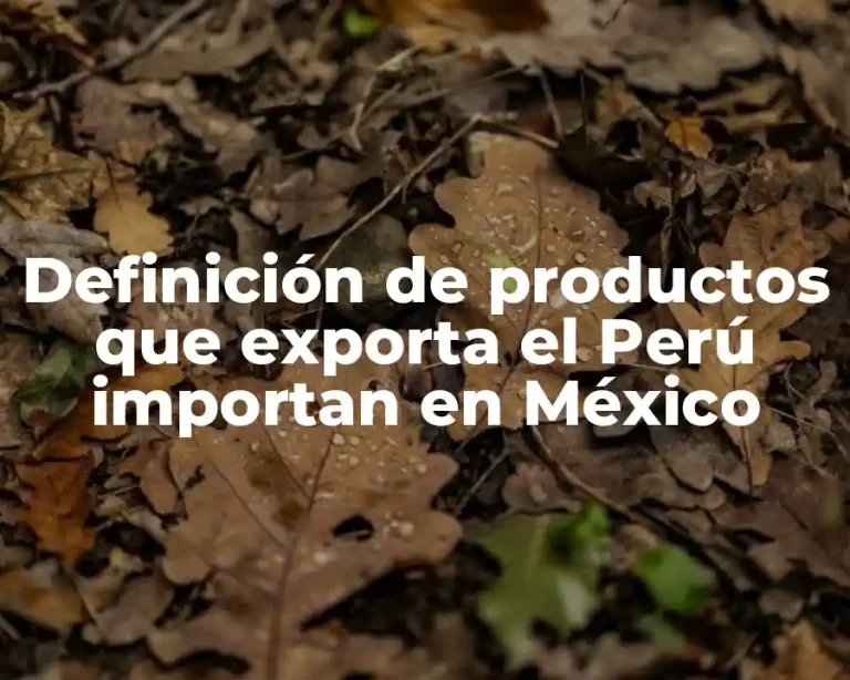 Definición de productos que exporta el Perú importan en México