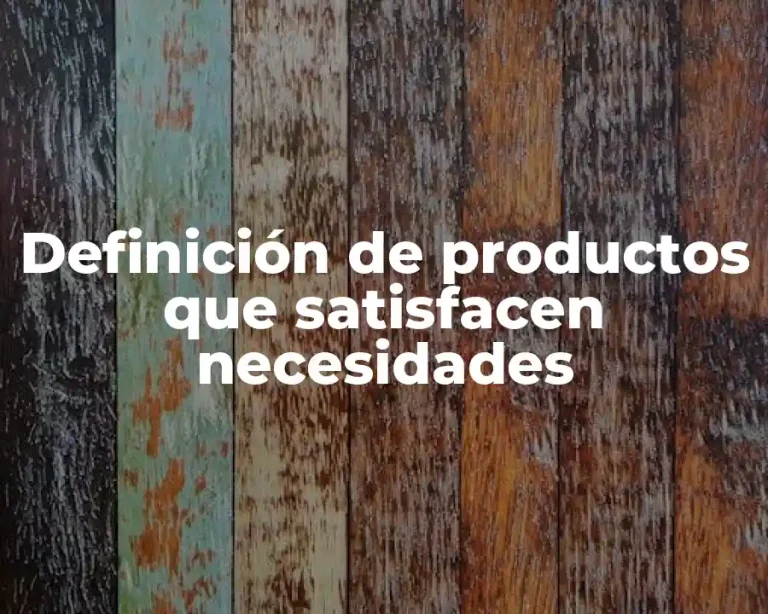 Definición de productos que satisfacen necesidades