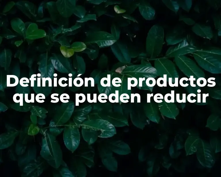 Definición de productos que se pueden reducir
