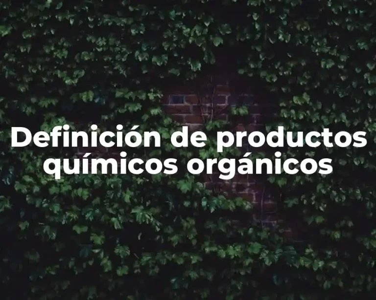 Definición de productos químicos orgánicos