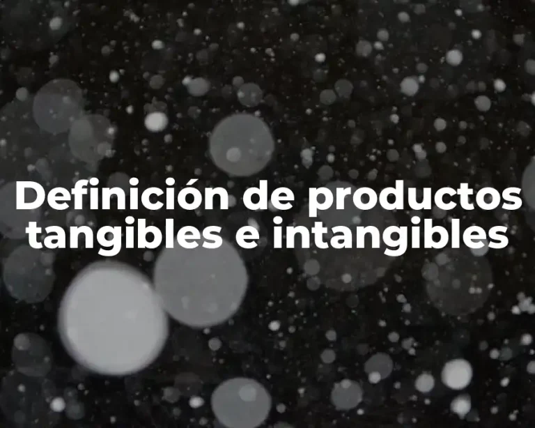 Definición de productos tangibles e intangibles
