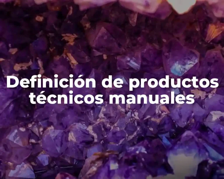 Definición de productos técnicos manuales