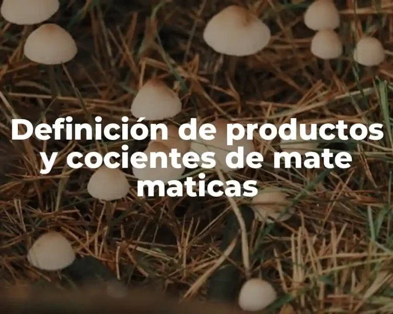 Definición de productos y cocientes de mate maticas
