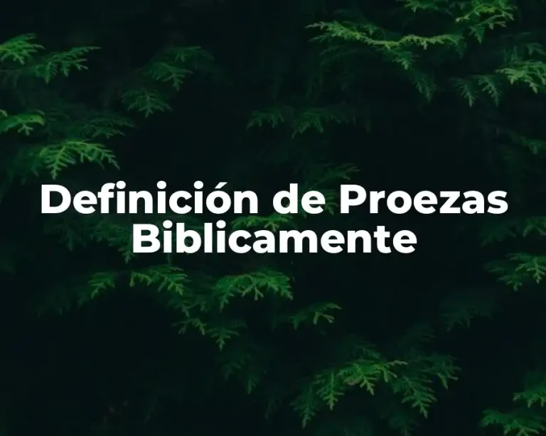 Definición de Proezas Biblicamente