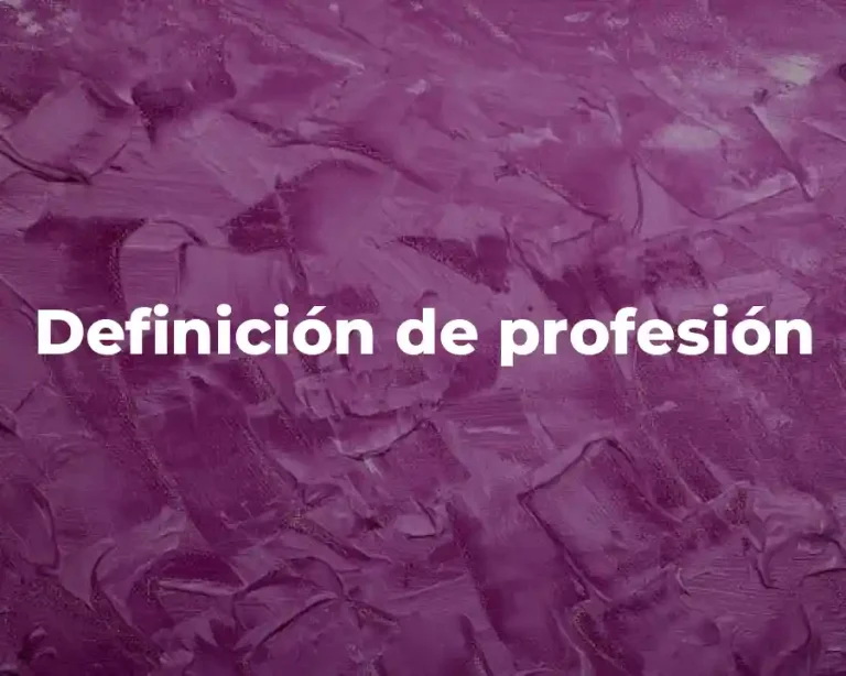 Definición de profesión