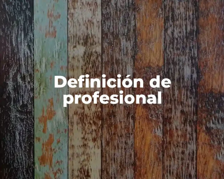 Definición de profesional