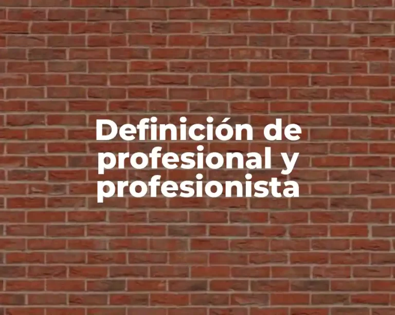 Definición de profesional y profesionista