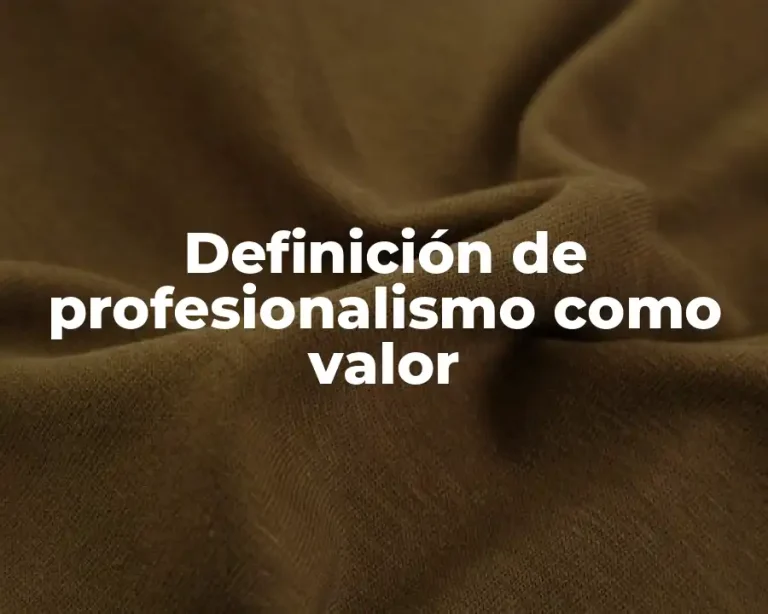 Definición de profesionalismo como valor