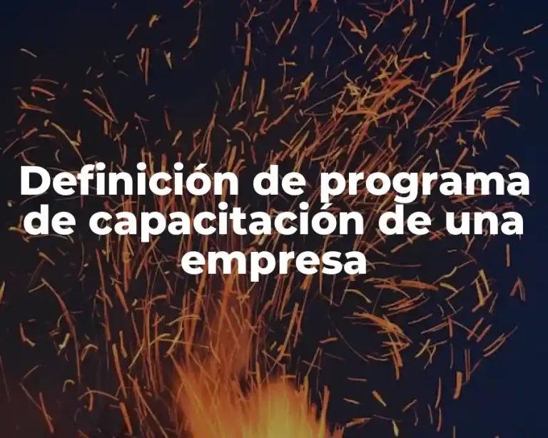 Definición de programa de capacitación de una empresa