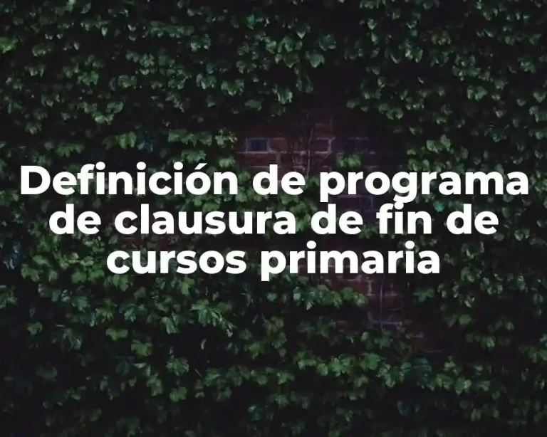 Definición de programa de clausura de fin de cursos primaria