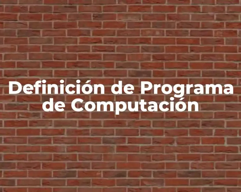 Definición de Programa de Computación