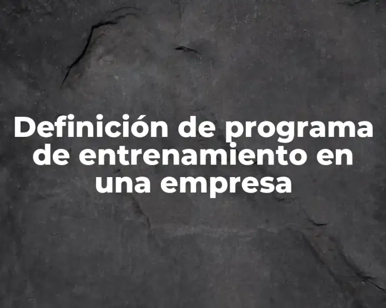 Definición de programa de entrenamiento en una empresa