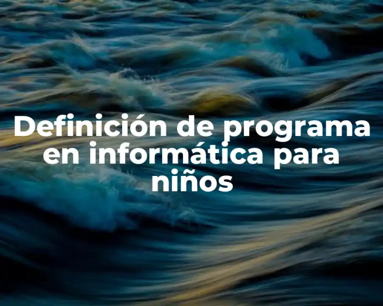 Definición de programa en informática para niños