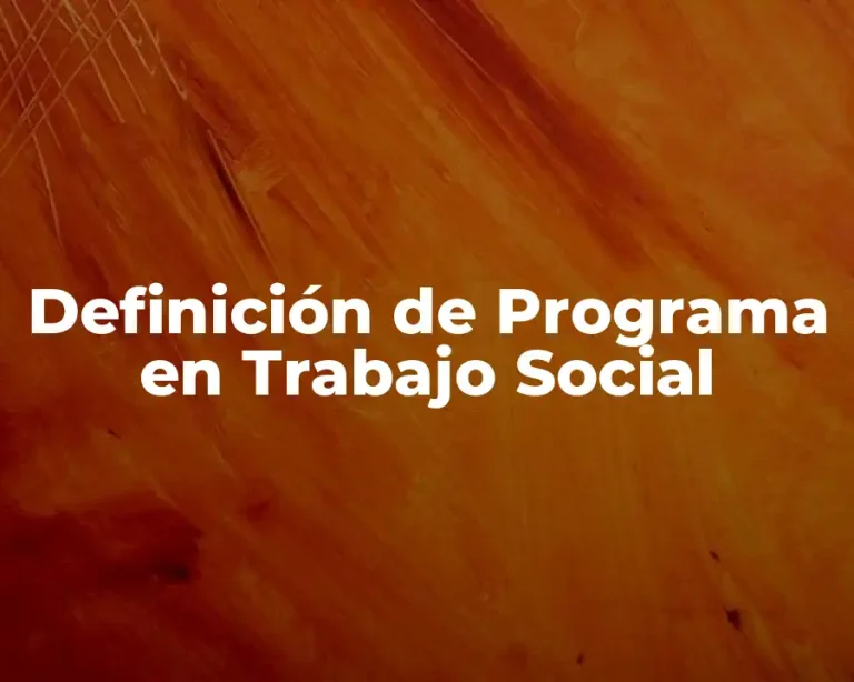 Definición de Programa en Trabajo Social