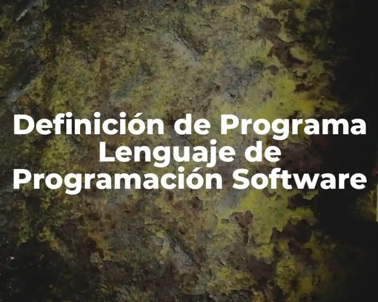 Definición de Programa Lenguaje de Programación Software