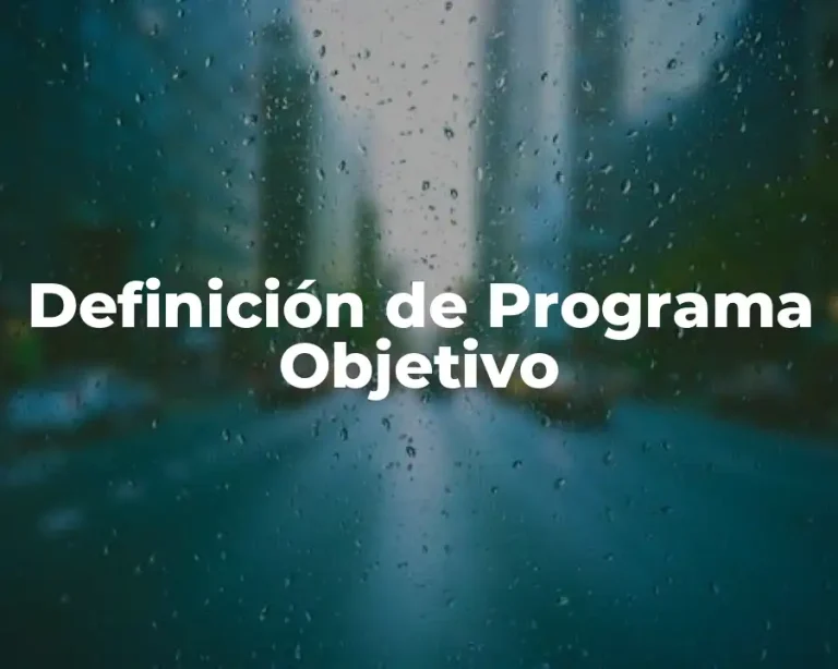 Definición de Programa Objetivo