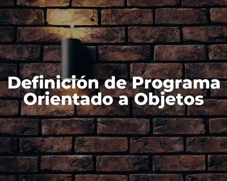 Definición de Programa Orientado a Objetos