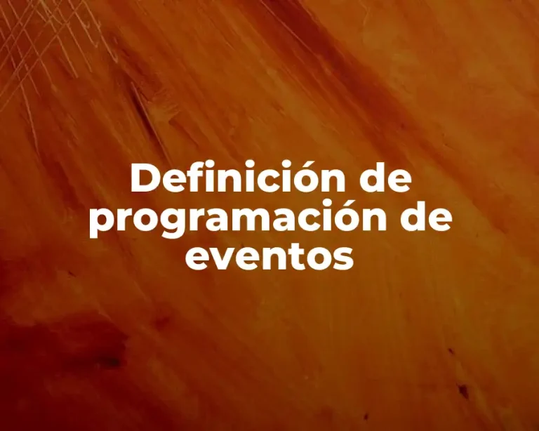 Definición de programación de eventos