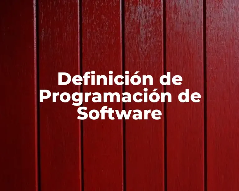 Definición de Programación de Software