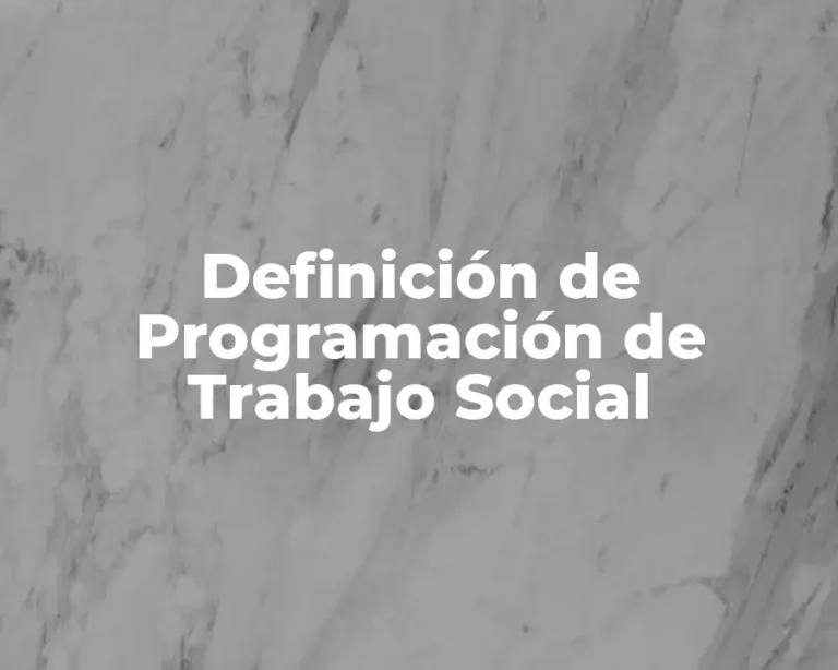 Definición de Programación de Trabajo Social