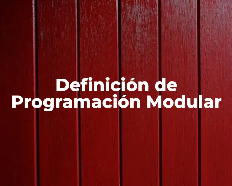 Definición de Programación Modular
