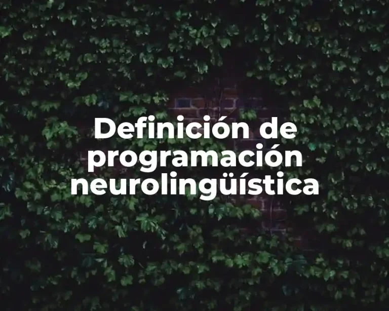 Definición de programación neurolingüística