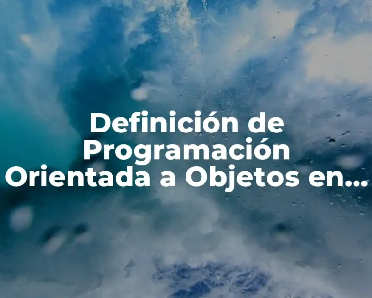 Definición de Programación Orientada a Objetos en Visual Basic