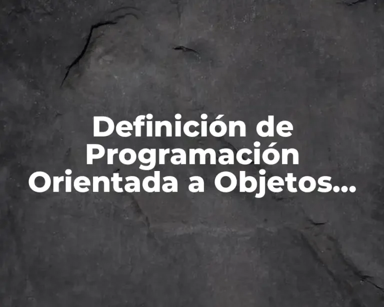 Definición de Programación Orientada a Objetos Simple