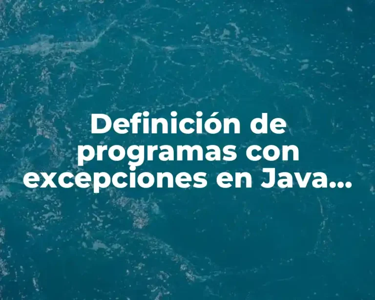 Definición de programas con excepciones en Java orientados a medicina