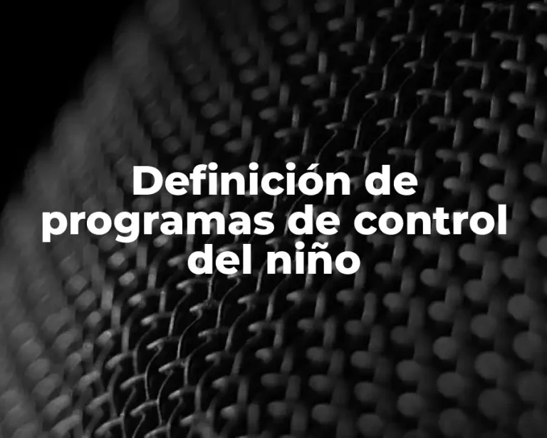 Definición de programas de control del niño