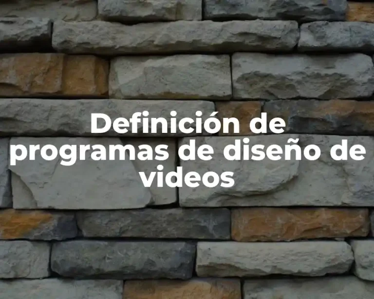 Definición de programas de diseño de videos