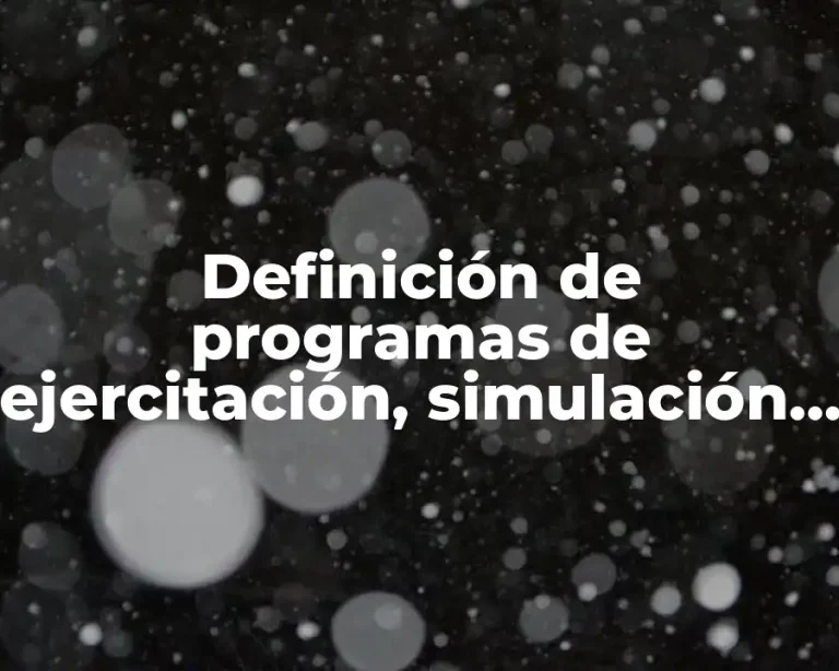 Definición de programas de ejercitación, simulación y ludicos