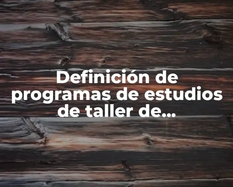 Definición de programas de estudios de taller de administración contable