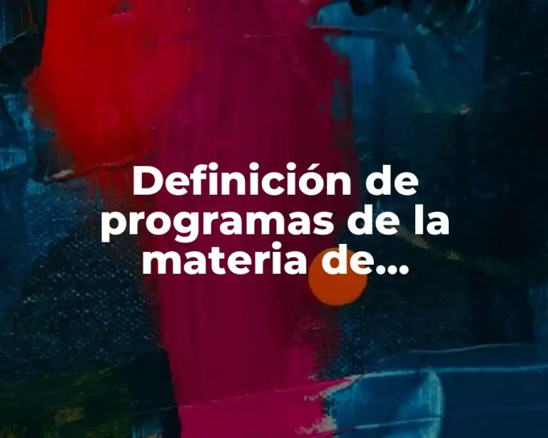 Definición de programas de la materia de matemáticas de primaria