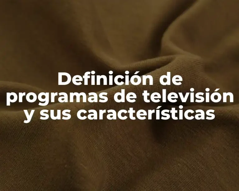 Definición de programas de televisión y sus características