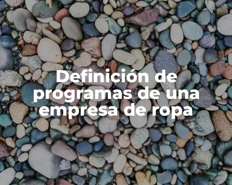 Definición de programas de una empresa de ropa