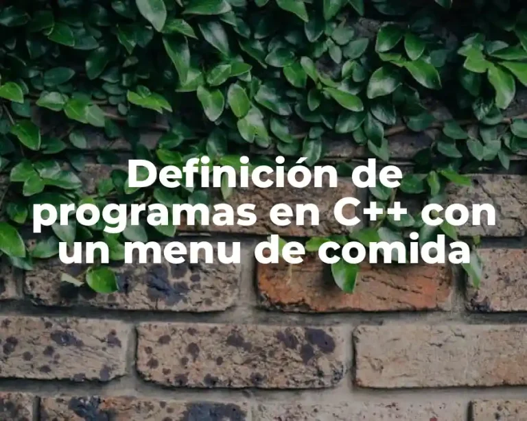Definición de programas en C++ con un menu de comida