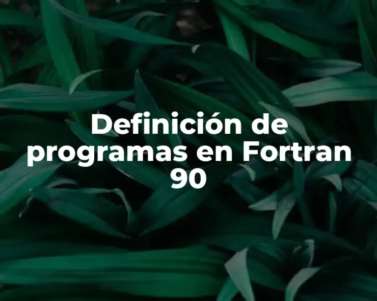 Definición de programas en Fortran 90