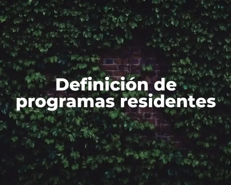 Definición de programas residentes