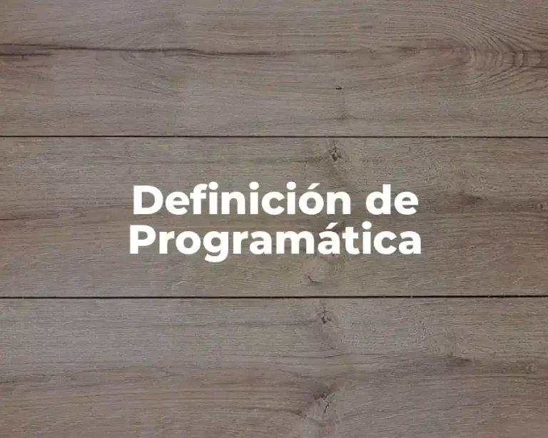 Definición de Programática