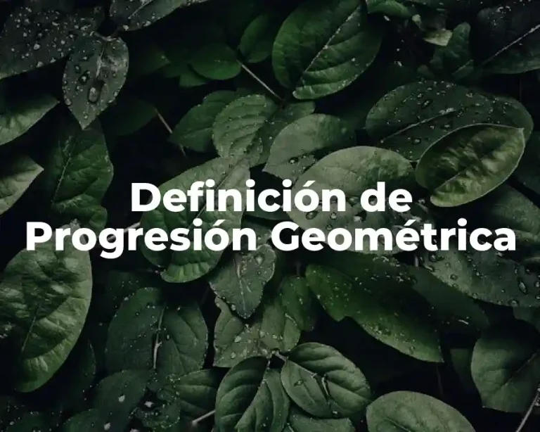 Definición de Progresión Geométrica