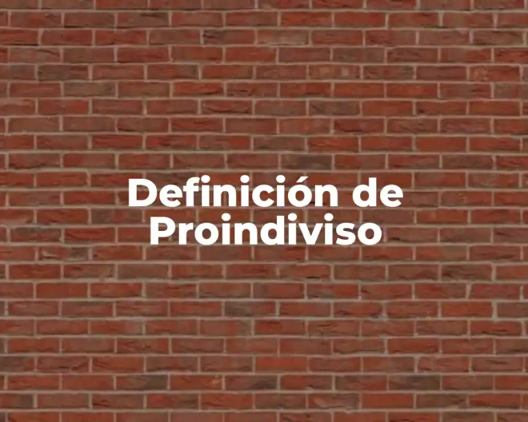 Definición de Proindiviso