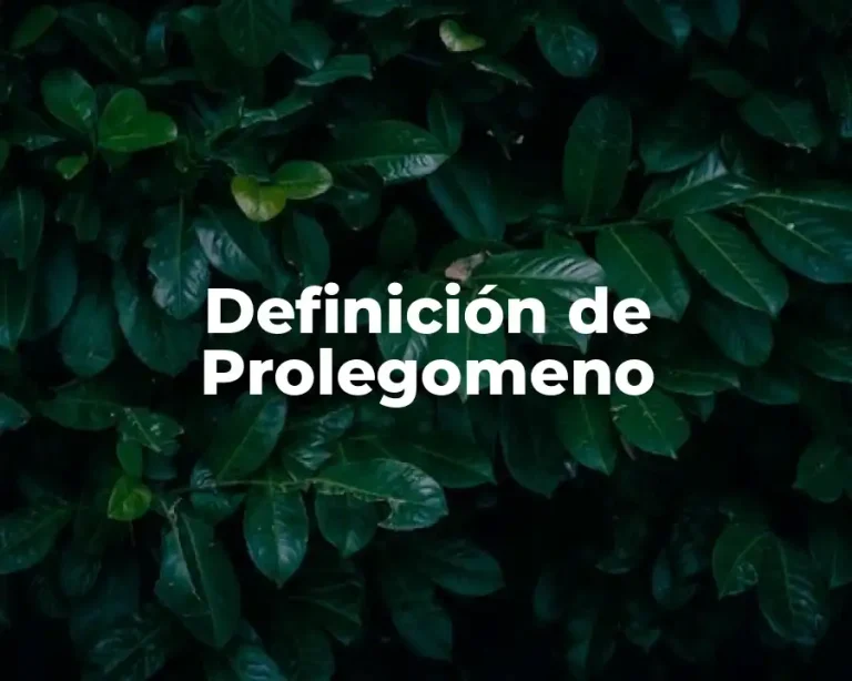 Definición de Prolegomeno