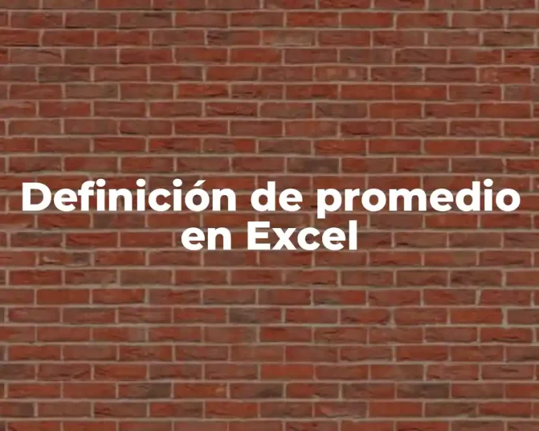 Definición de promedio en Excel