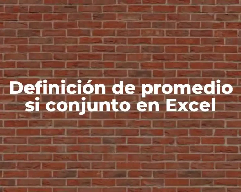 Definición de promedio si conjunto en Excel