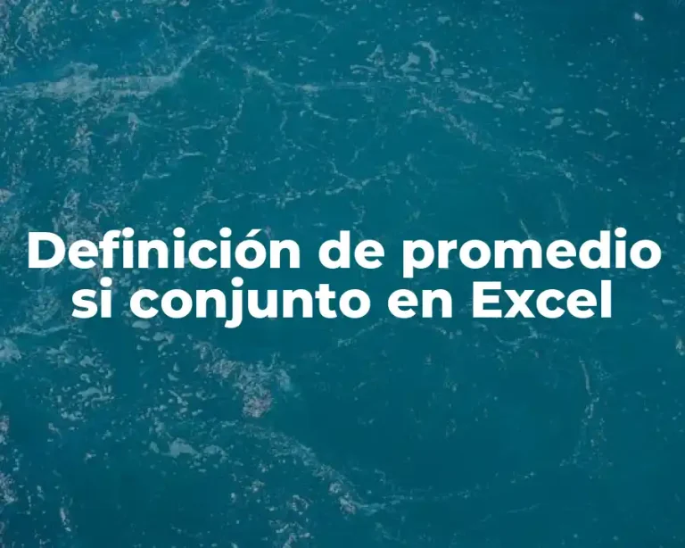 Definición de promedio si conjunto en Excel