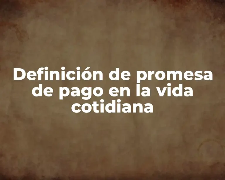 Definición de promesa de pago en la vida cotidiana
