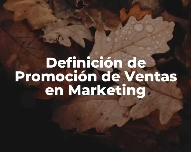 Definición de Promoción de Ventas en Marketing