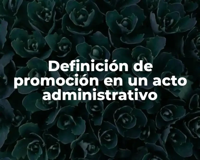 Definición de promoción en un acto administrativo