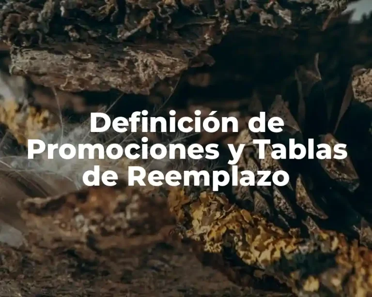 Definición de Promociones y Tablas de Reemplazo